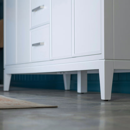 WOODBRIDGE 61" | Double Sink Bathroom Vanity | with Engineered Stone Top, Solid Wood Frame, Soft-Close Drawers
