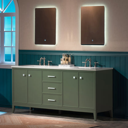WOODBRIDGE 73" | Double Sink Bathroom Vanity | with Engineered Stone Top, Solid Wood Frame, Soft-Close Drawers