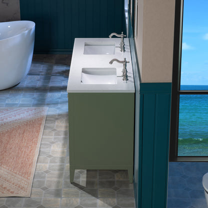 WOODBRIDGE 73" | Double Sink Bathroom Vanity | with Engineered Stone Top, Solid Wood Frame, Soft-Close Drawers