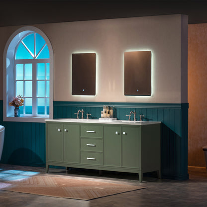 WOODBRIDGE 73" | Double Sink Bathroom Vanity | with Engineered Stone Top, Solid Wood Frame, Soft-Close Drawers