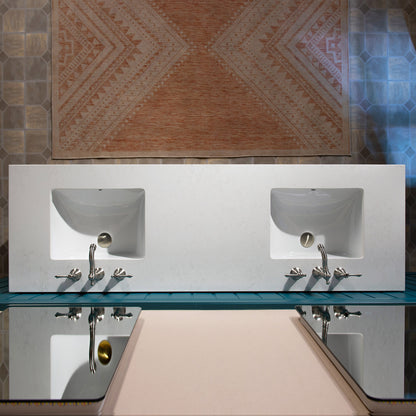 WOODBRIDGE 73" | Double Sink Bathroom Vanity | with Engineered Stone Top, Solid Wood Frame, Soft-Close Drawers
