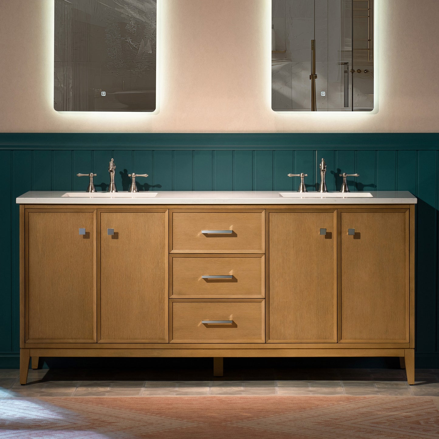 WOODBRIDGE 73" | Double Sink Bathroom Vanity | with Engineered Stone Top, Solid Wood Frame, Soft-Close Drawers