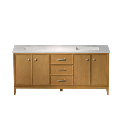 WOODBRIDGE 73" | Double Sink Bathroom Vanity | with Engineered Stone Top, Solid Wood Frame, Soft-Close Drawers