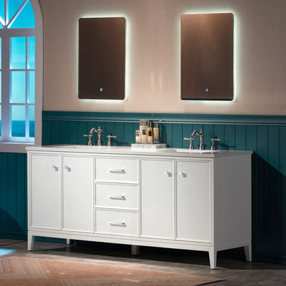 WOODBRIDGE 73" | Double Sink Bathroom Vanity | with Engineered Stone Top, Solid Wood Frame, Soft-Close Drawers