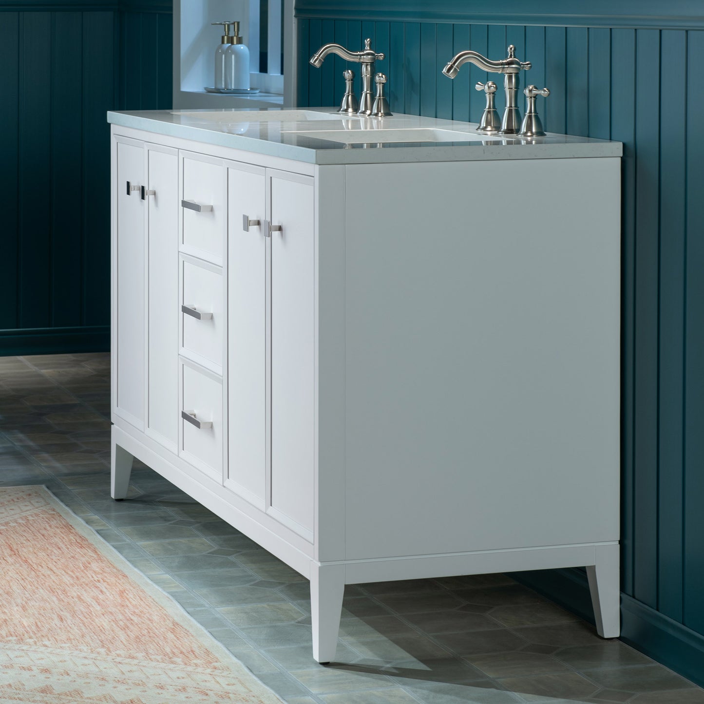 WOODBRIDGE 73" | Double Sink Bathroom Vanity | with Engineered Stone Top, Solid Wood Frame, Soft-Close Drawers