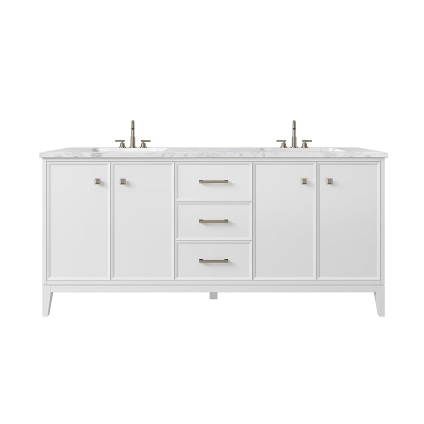 WOODBRIDGE 73" | Double Sink Bathroom Vanity | with Engineered Stone Top, Solid Wood Frame, Soft-Close Drawers