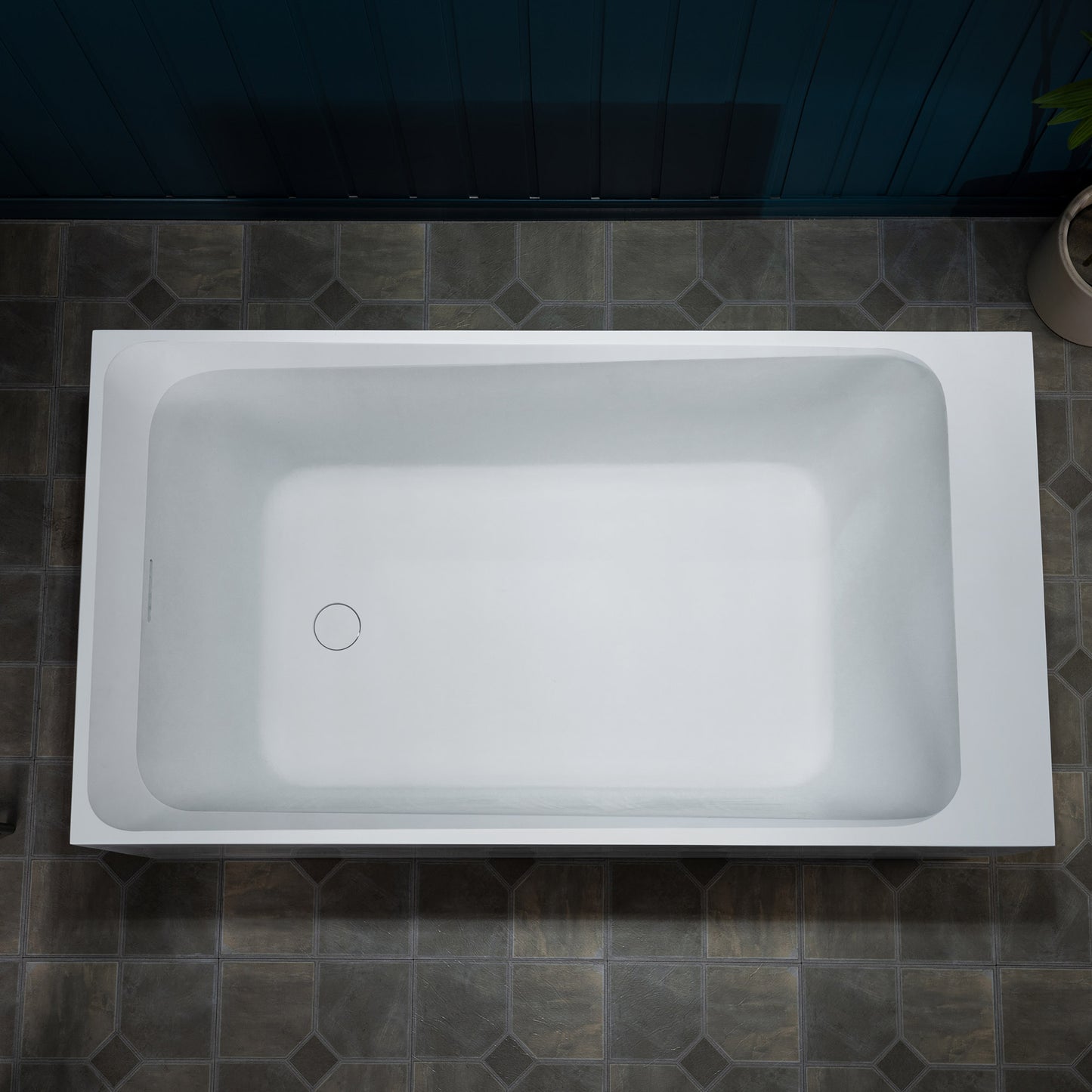 WOODBRIDGE 51" ST-2501 | Luxury Contemporary Solid Surface Stone Resin Freestanding Soaking Bathtub | Matte White Ergonomic Tub with Towel Bar & Dual Drain Covers