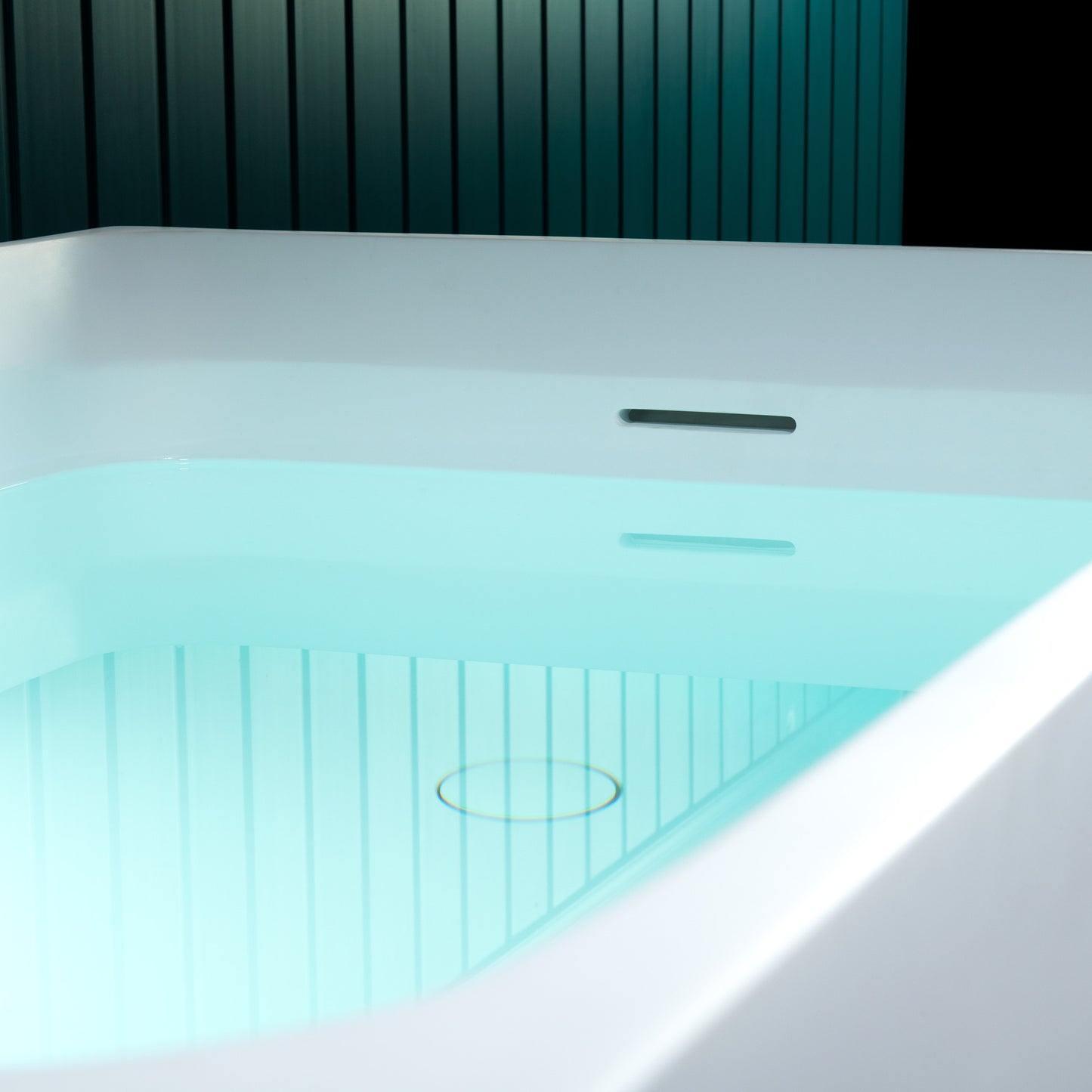 WOODBRIDGE 51" ST-2501 | Luxury Contemporary Solid Surface Stone Resin Freestanding Soaking Bathtub | Matte White Ergonomic Tub with Towel Bar & Dual Drain Covers