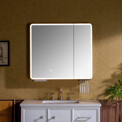 WOODBRIDGE | Modern Rectangular Medicine Cabinet | with LED Lighting, Anti-Fog Mirror & Smart Storage