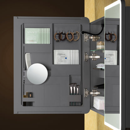 WOODBRIDGE | Modern Rectangular Medicine Cabinet | with LED Lighting, Anti-Fog Mirror & Smart Storage