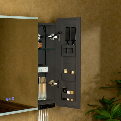 WOODBRIDGE | Modern Rectangular Medicine Cabinet | with LED Lighting, Anti-Fog Mirror & Smart Storage