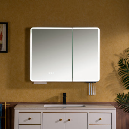 WOODBRIDGE | Modern Rectangular Medicine Cabinet | with LED Lighting, Anti-Fog Mirror & Smart Storage
