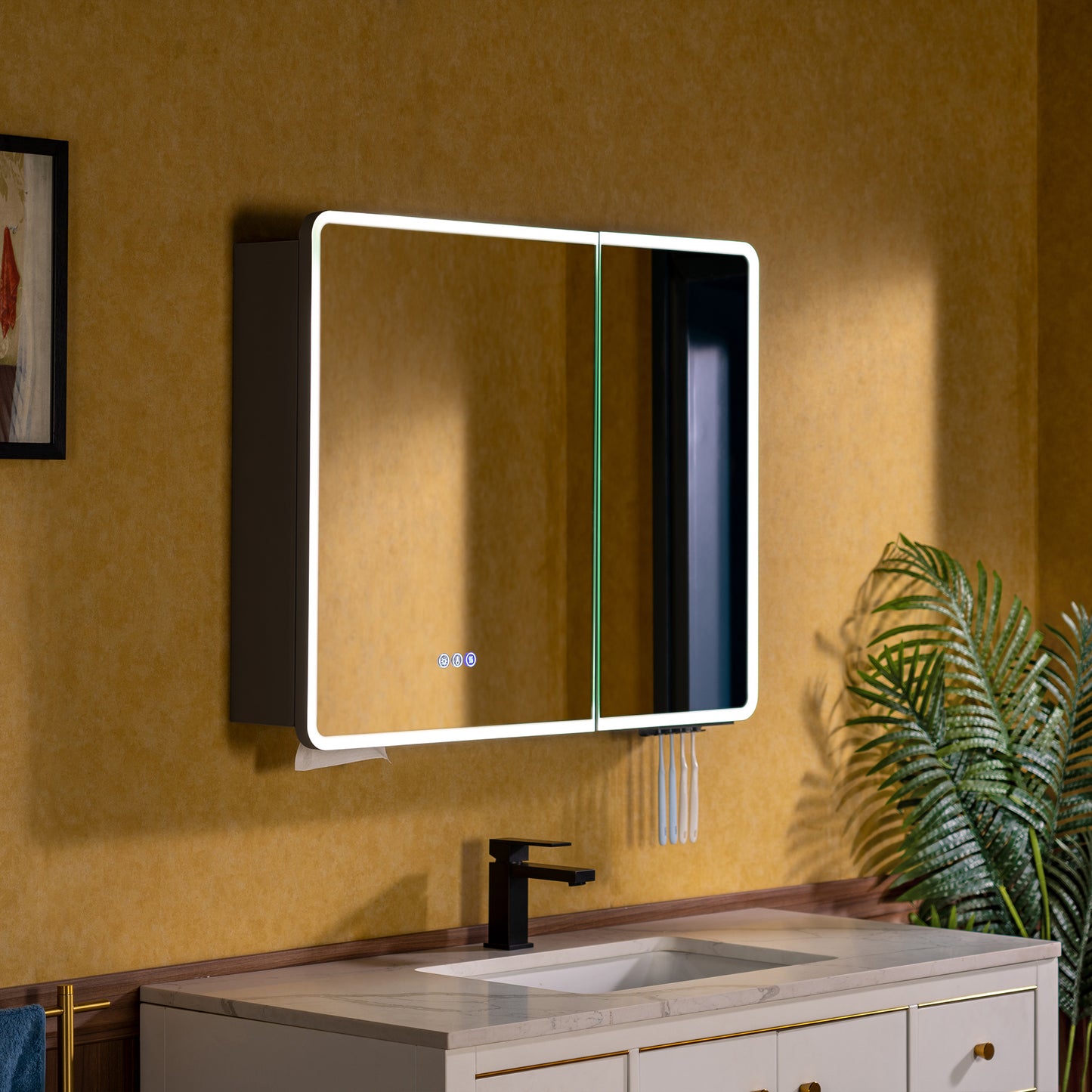 WOODBRIDGE | Modern Rectangular Medicine Cabinet | with LED Lighting, Anti-Fog Mirror & Smart Storage