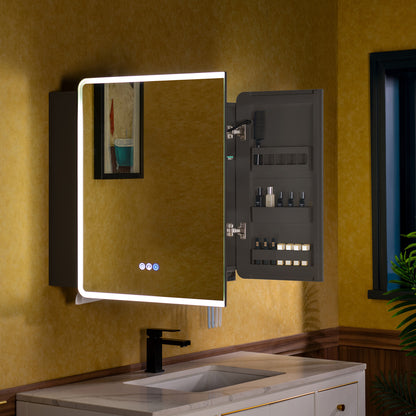 WOODBRIDGE | Modern Rectangular Medicine Cabinet | with LED Lighting, Anti-Fog Mirror & Smart Storage