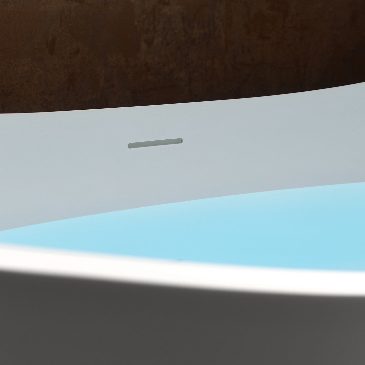 WOODBRIDGE 67" MST0804 | Luxury Contemporary Solid Surface Stone Resin Freestanding Bathtub | Matte White Modern Soaking Tub with Sleek Ergonomic Design