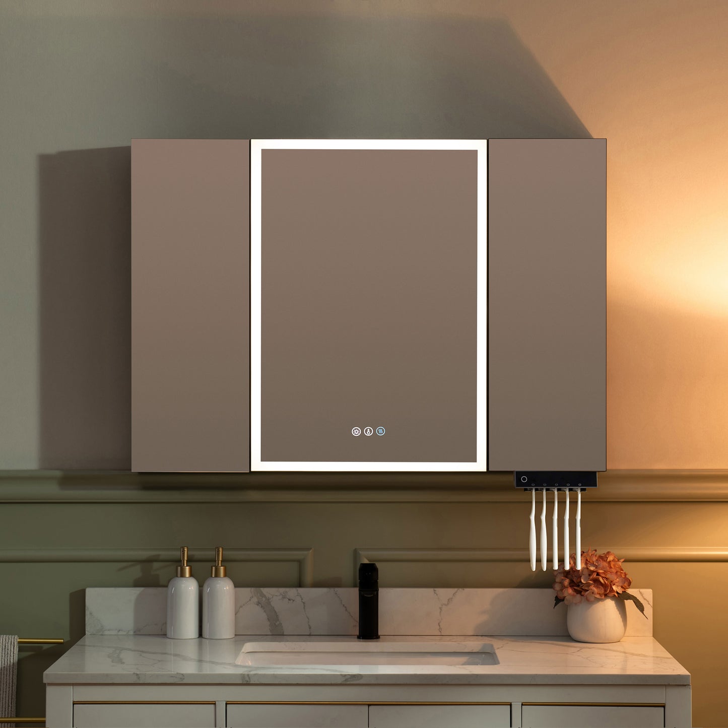WOODBRIDGE | Smart Medicine Cabinet | with LED Lighting, Anti-Fog Mirror & Compact Bathroom Storage