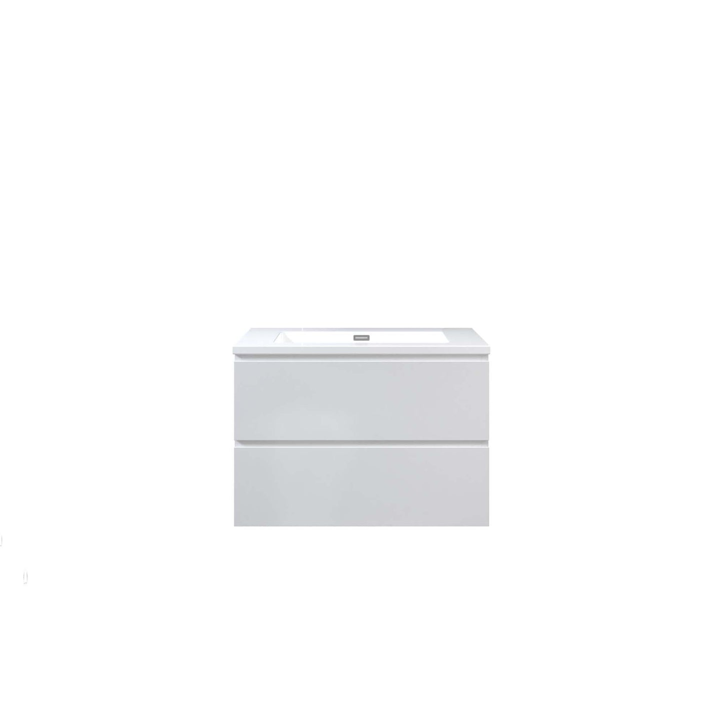 WOODBRIDGE | Wall-Mounted Floating Bathroom Vanity | Glossy White Resin Top | White Cabinet