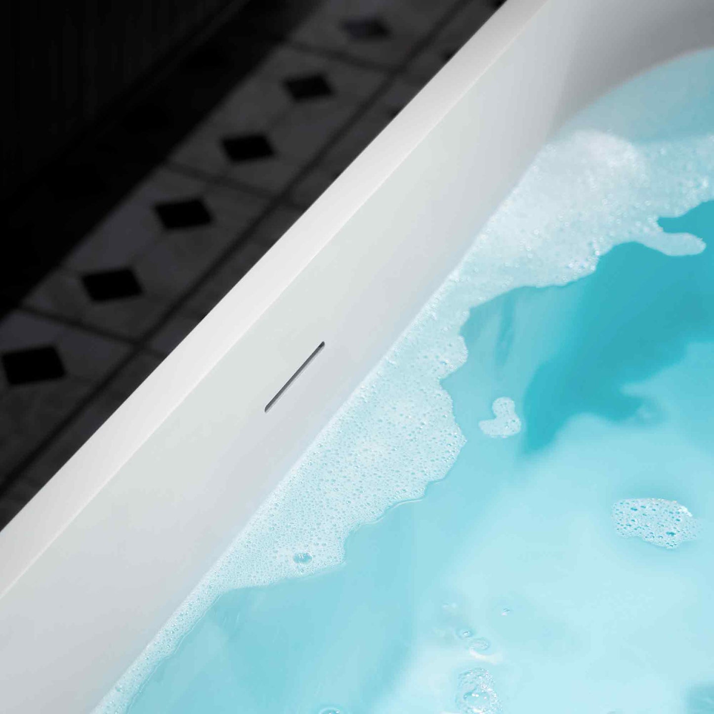 WOODBRIDGE 59" B0041-2.0 | Contemporary Freestanding Solid Surface Stone Resin Bathtub | Matte White Luxury Soaking Tub