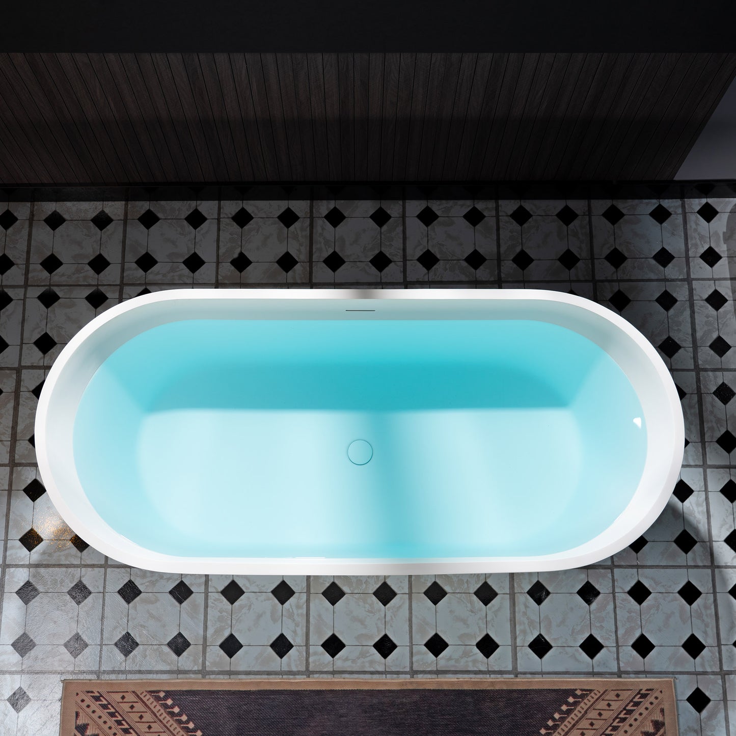 WOODBRIDGE 67" B0042-2.0 | Contemporary Freestanding Solid Surface Stone Resin Bathtub | Matte White Luxury Soaking Tub