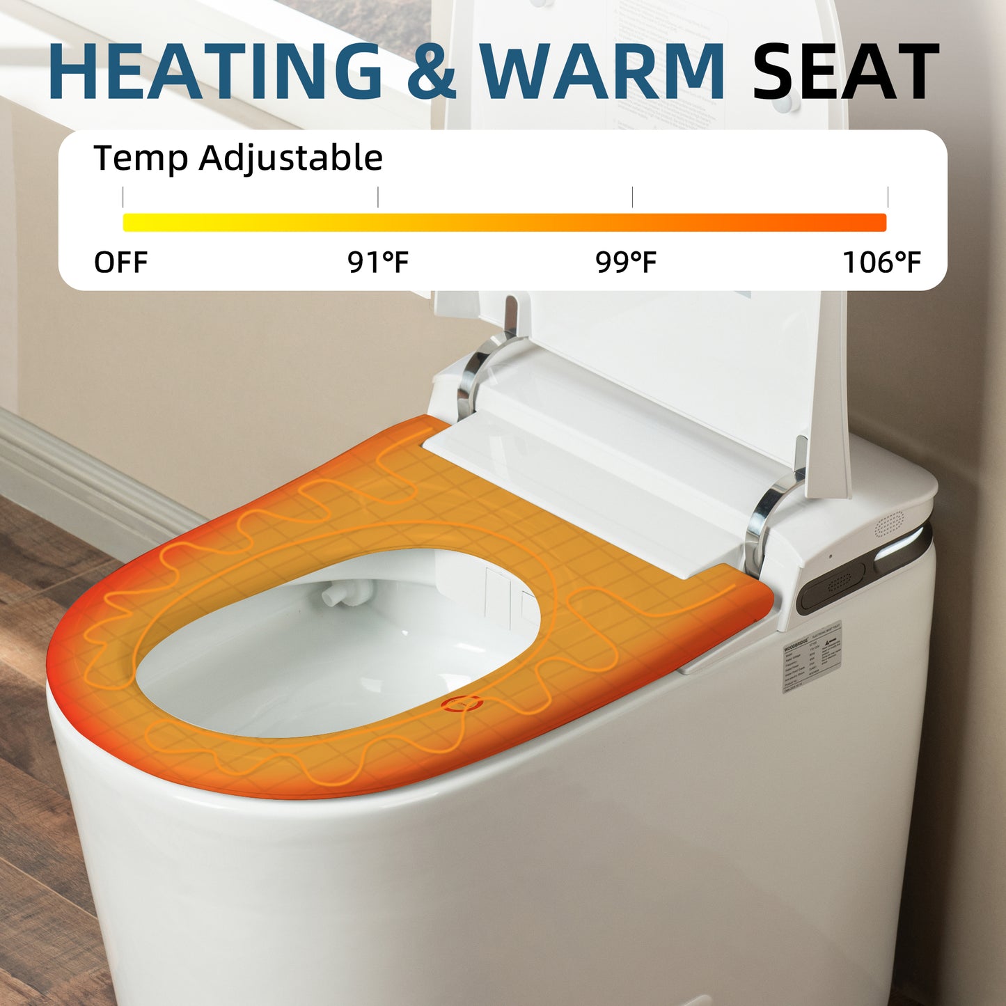 WOODBRIDGE GT100 | Smart Toilet | with Auto Open/Close, Heated Seat & Auto Flush | ADA Standard Height