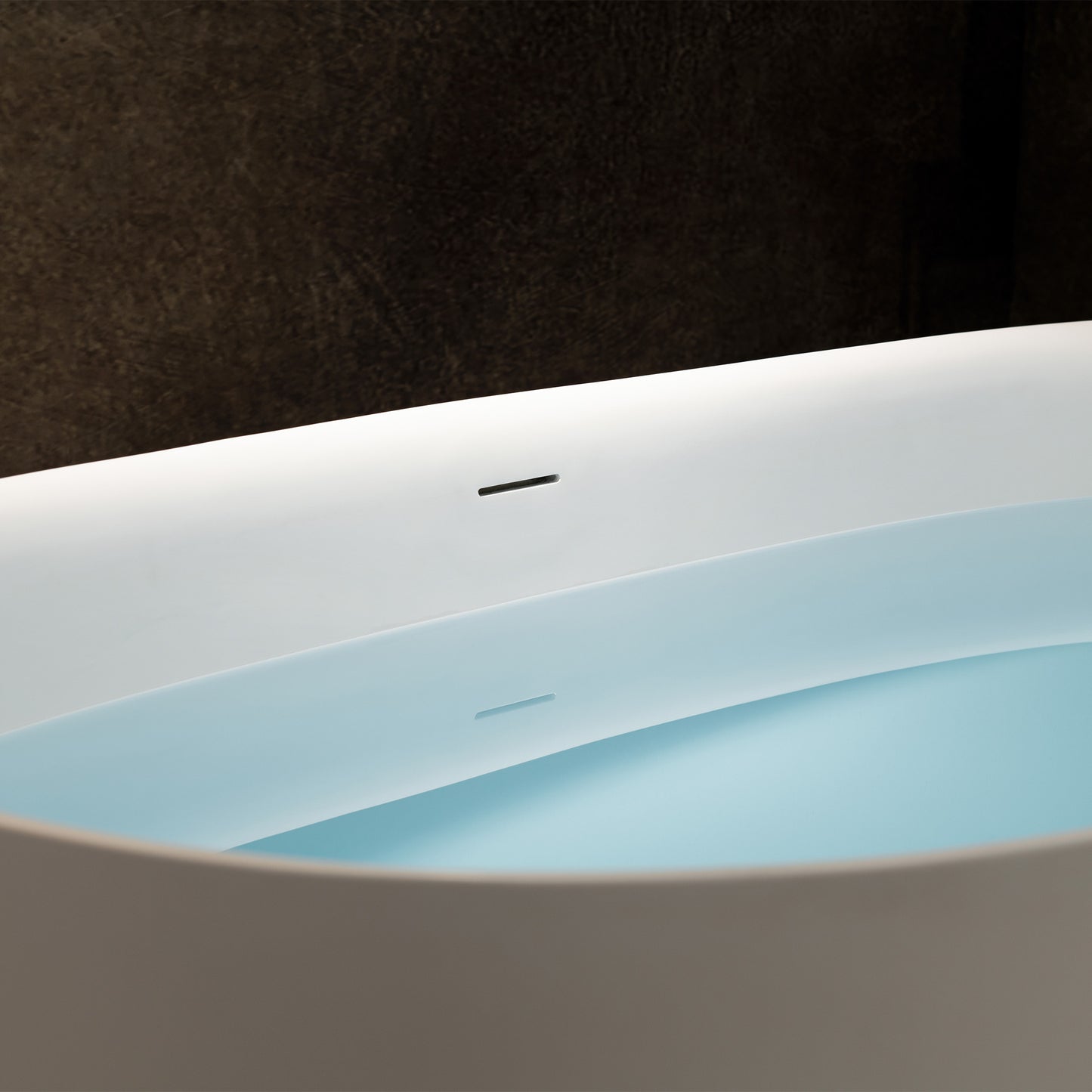 WOODBRIDGE 59" B0047-2.0 | Contemporary Freestanding Solid Surface Stone Resin Bathtub |  Matte White Luxury Soaking Tub