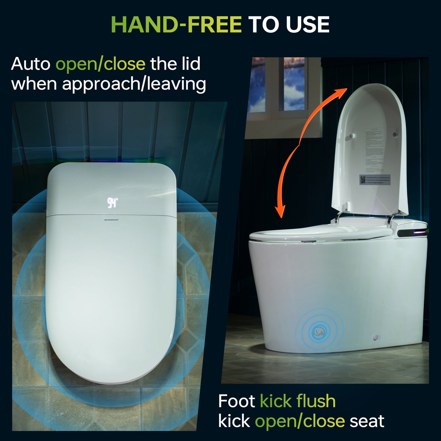 WOODBRIDGE GT071-2.0 |  ADA Height Smart Bidet Toilet | with Auto Lid, UV Nozzle & Warm Air Dryer