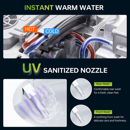 WOODBRIDGE GT071-2.0 |  ADA Height Smart Bidet Toilet | with Auto Lid, UV Nozzle & Warm Air Dryer