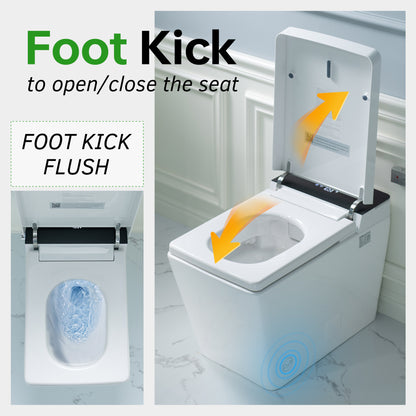 WOODBRIDGE EBT-WH01-2.0 | Square Smart Bidet Toilet | with Auto Flush, Heated Seat & Warm Water