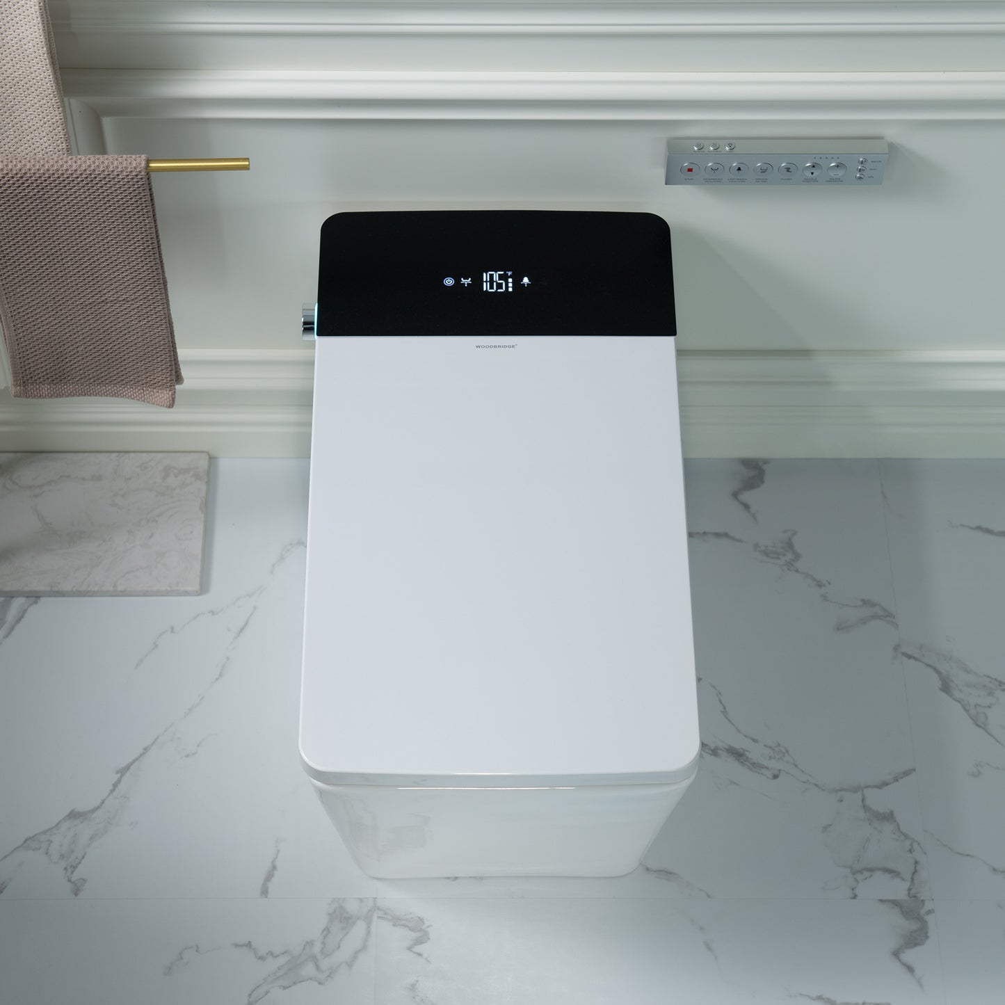 WOODBRIDGE EBT-WH01-2.0 | Square Smart Bidet Toilet | with Auto Flush, Heated Seat & Warm Water