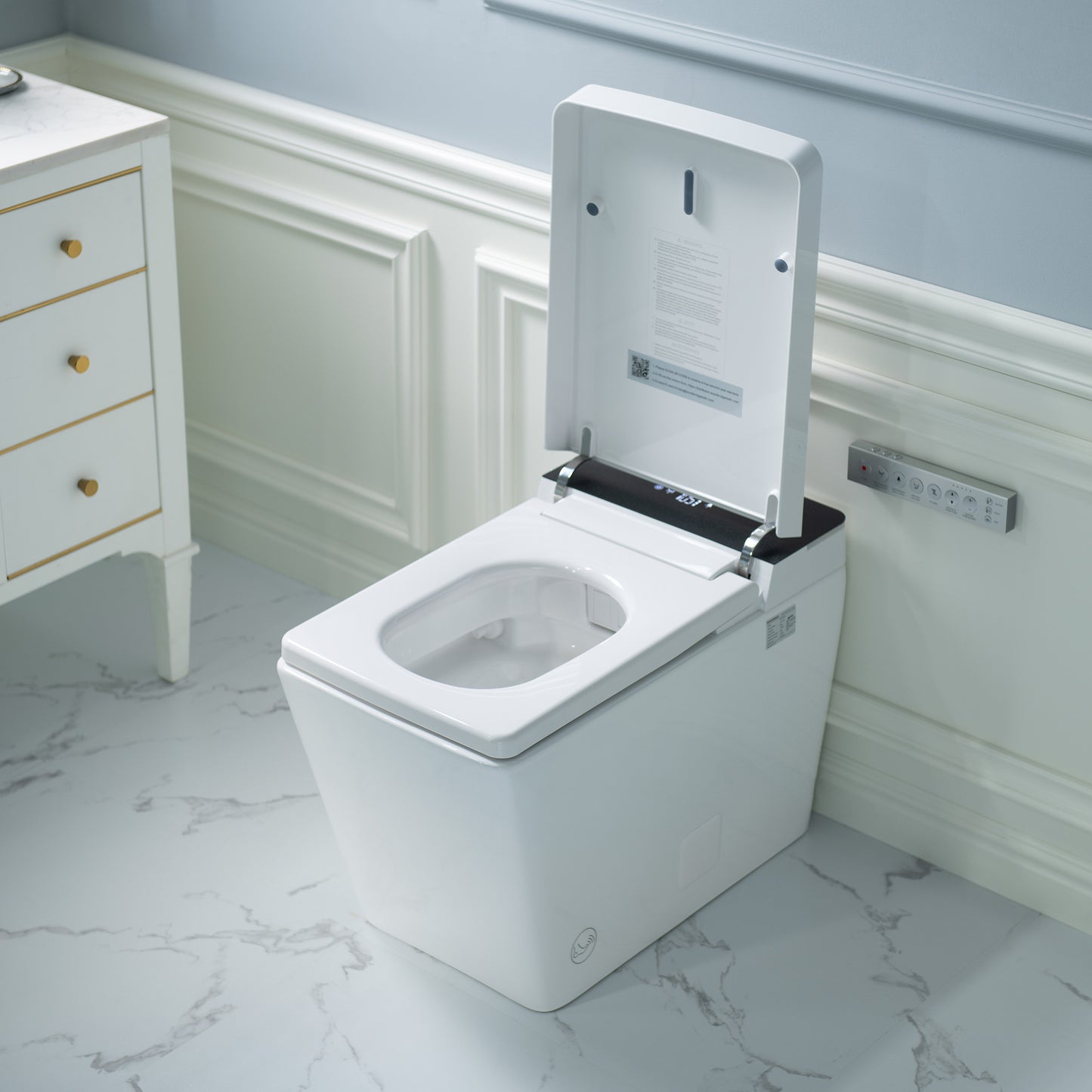 WOODBRIDGE EBT-WH01-2.0 | Square Smart Bidet Toilet | with Auto Flush, Heated Seat & Warm Water