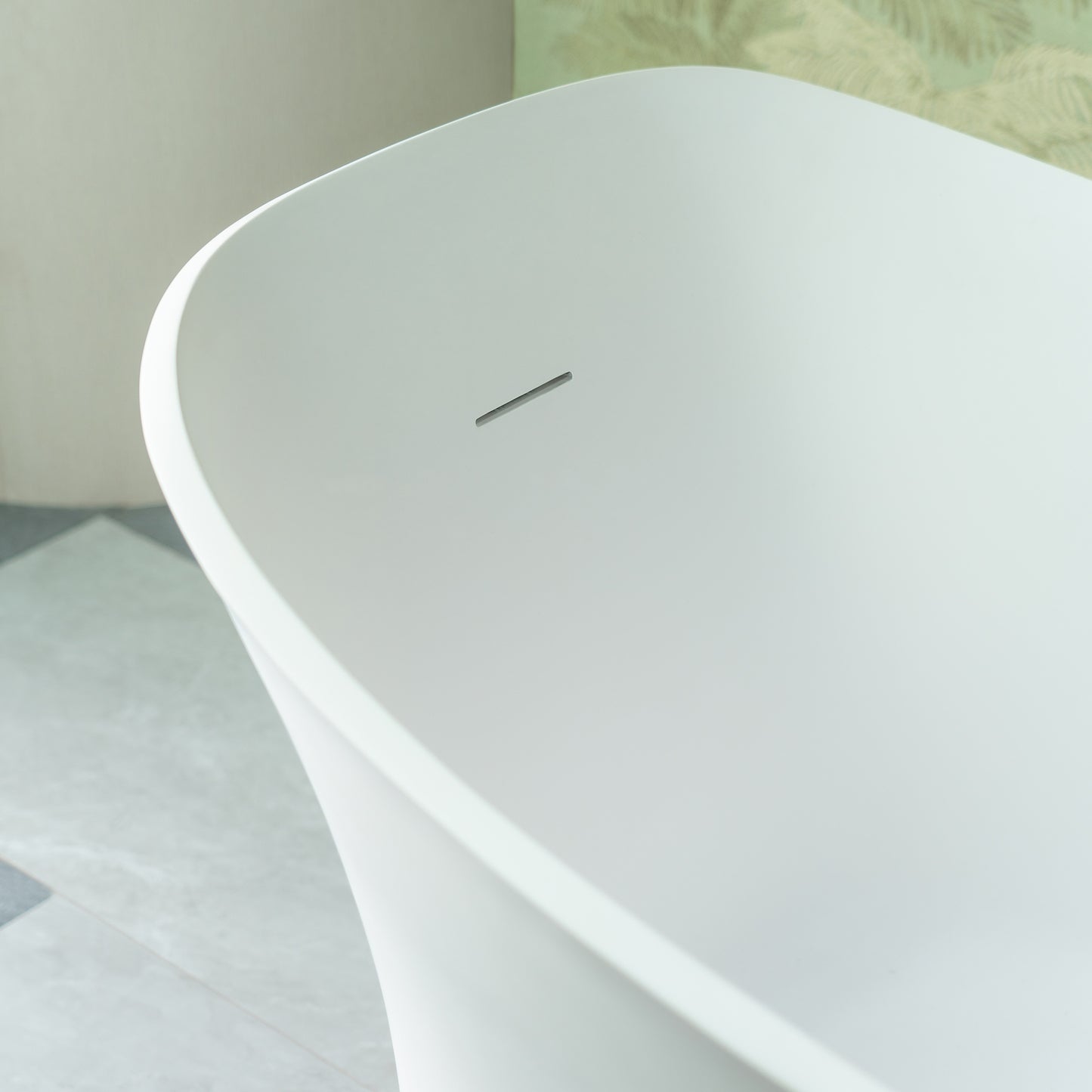 WOODBRIDGE 71" MST0806 | Luxury Contemporary Solid Surface Stone Resin Freestanding Bathtub | Matte White Modern Soaking Tub with Elegant Ergonomic Design