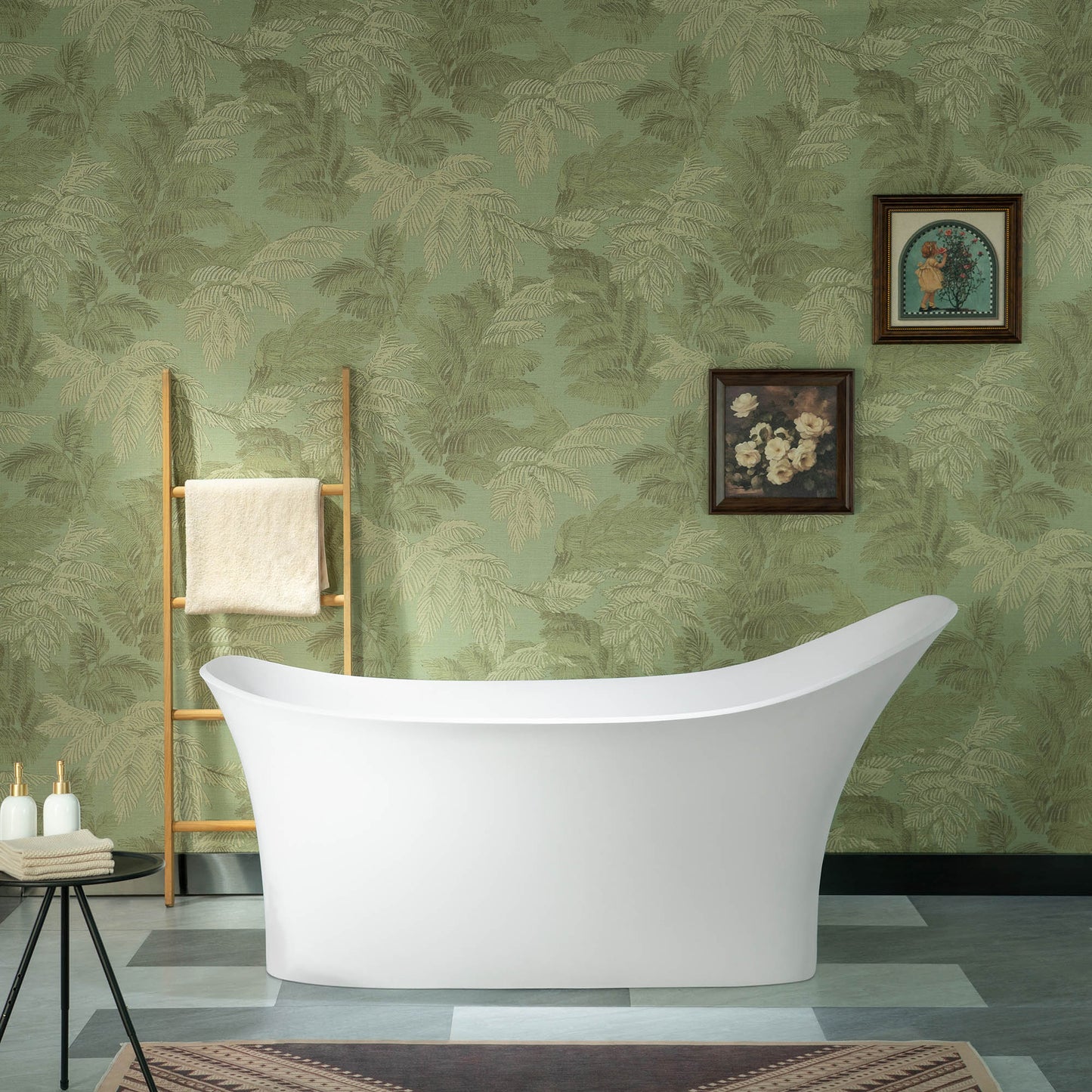 WOODBRIDGE 71" MST0806 | Luxury Contemporary Solid Surface Stone Resin Freestanding Bathtub | Matte White Modern Soaking Tub with Elegant Ergonomic Design
