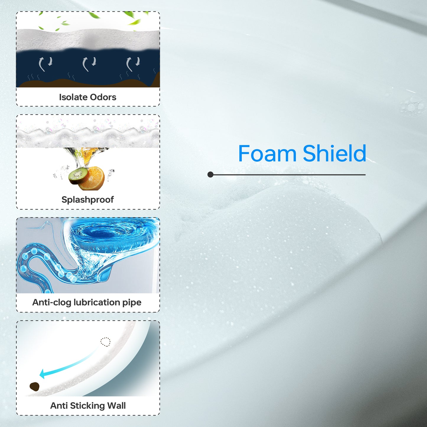 WOODBRIDGE GT076 | Smart Bidet Toilet | Auto Open+Close | Heated Seat | 1000g MaP Flush
