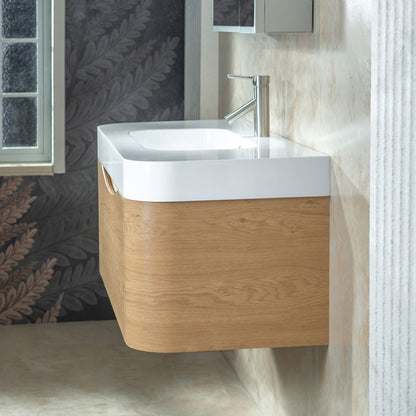 WOODBRIDGE 48" Lucus-48-WH | Wall-Mounted Floating Bathroom Vanity with White Resin Top & Wood Finish