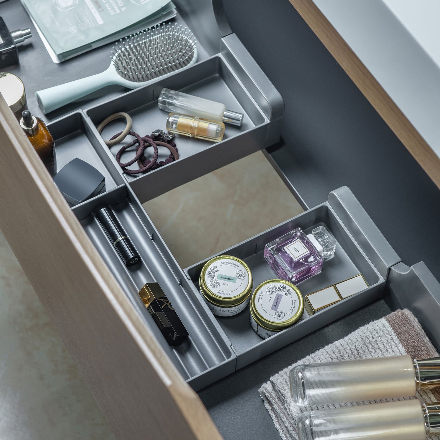 WOODBRIDGE 48" Lucus-48-WH | Wall-Mounted Floating Bathroom Vanity with White Resin Top & Wood Finish