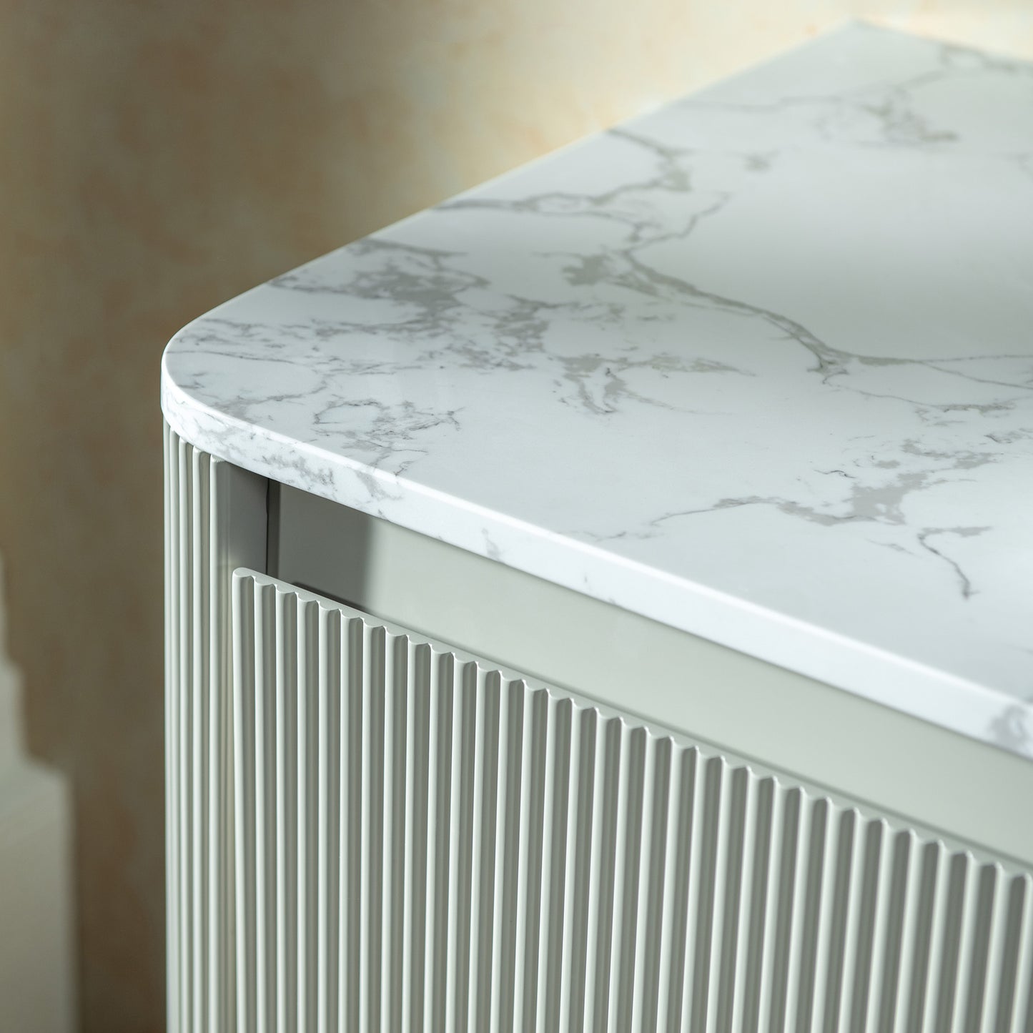 WOODBRIDGE 60" Mist-60D-WH | Wall-Mounted Floating Double Bathroom Vanity with Integrated White Sinks & Gray Cabinet