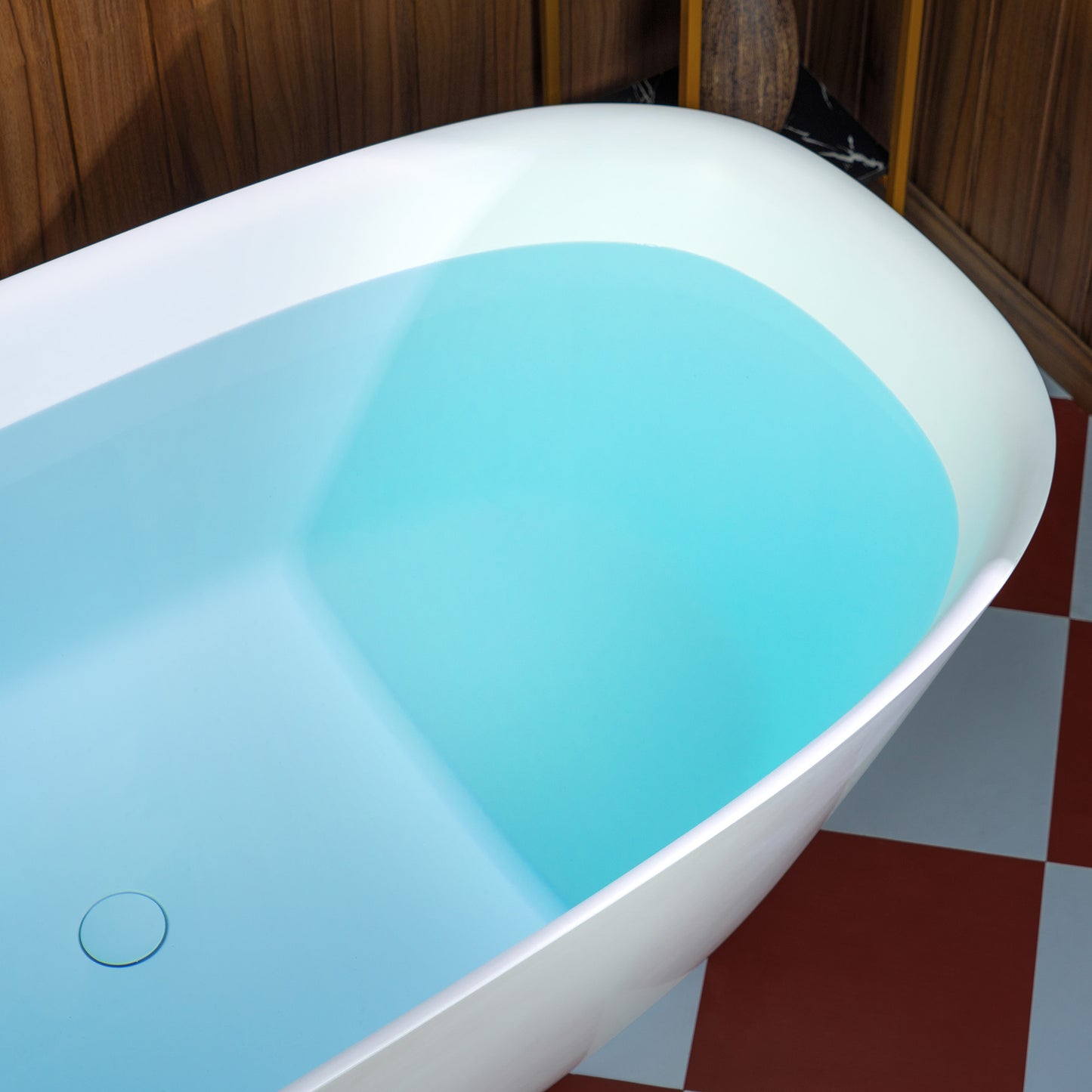 WOODBRIDGE 67" B0048-2.0 | Contemporary Freestanding Solid Surface Stone Resin Bathtub | Matte White Luxury Soaking Tub