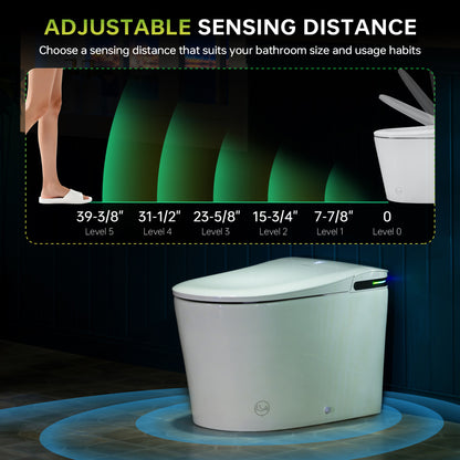 WOODBRIDGE GT071-2.0 |  ADA Height Smart Bidet Toilet | with Auto Lid, UV Nozzle & Warm Air Dryer