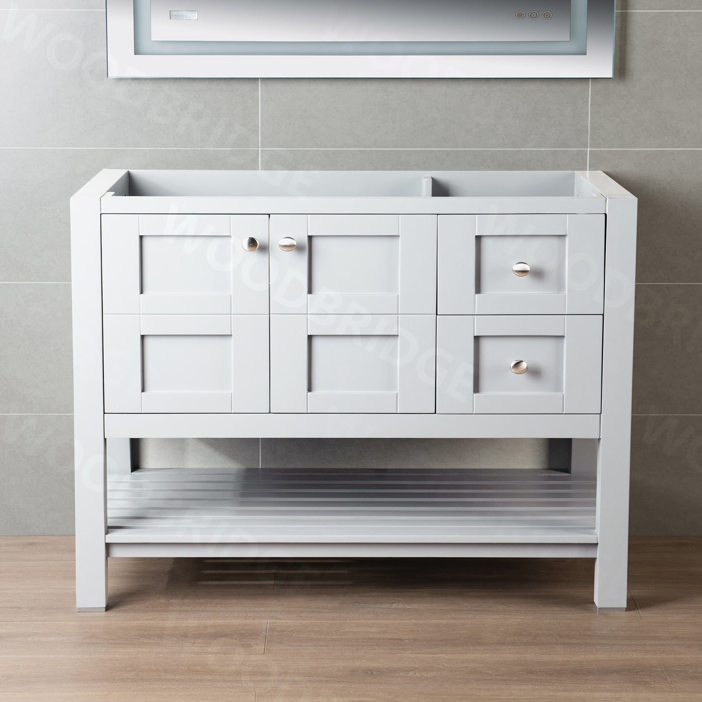 WOODBRIDGE Sydney 42" Sydney-4221-WH-C | Solid Wood Bathroom Vanity | Cabinet Only, White Finish, Single Sink Vanity Base