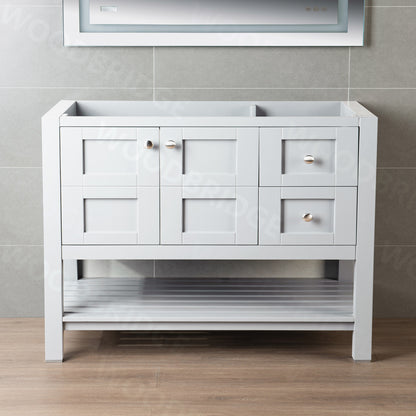 WOODBRIDGE Sydney 42" Sydney-4221-WH-C | Solid Wood Bathroom Vanity | Cabinet Only, White Finish, Single Sink Vanity Base
