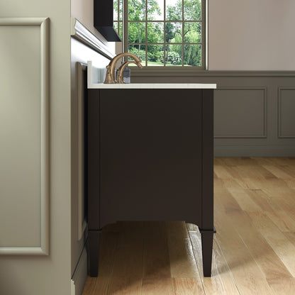 WOODBRIDGE Roma 61" Roma-6021D-Espresso | Solid Wood Bathroom Vanity | Cabinet Only, Double Sink Ready, Espresso Finish