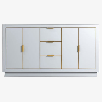 WOODBRIDGE Venice 60" Venice-6021D-White-C | Solid Wood Bathroom Vanity | Side Cabinet Only, White Finish, Double Vanity Storage Cabinet