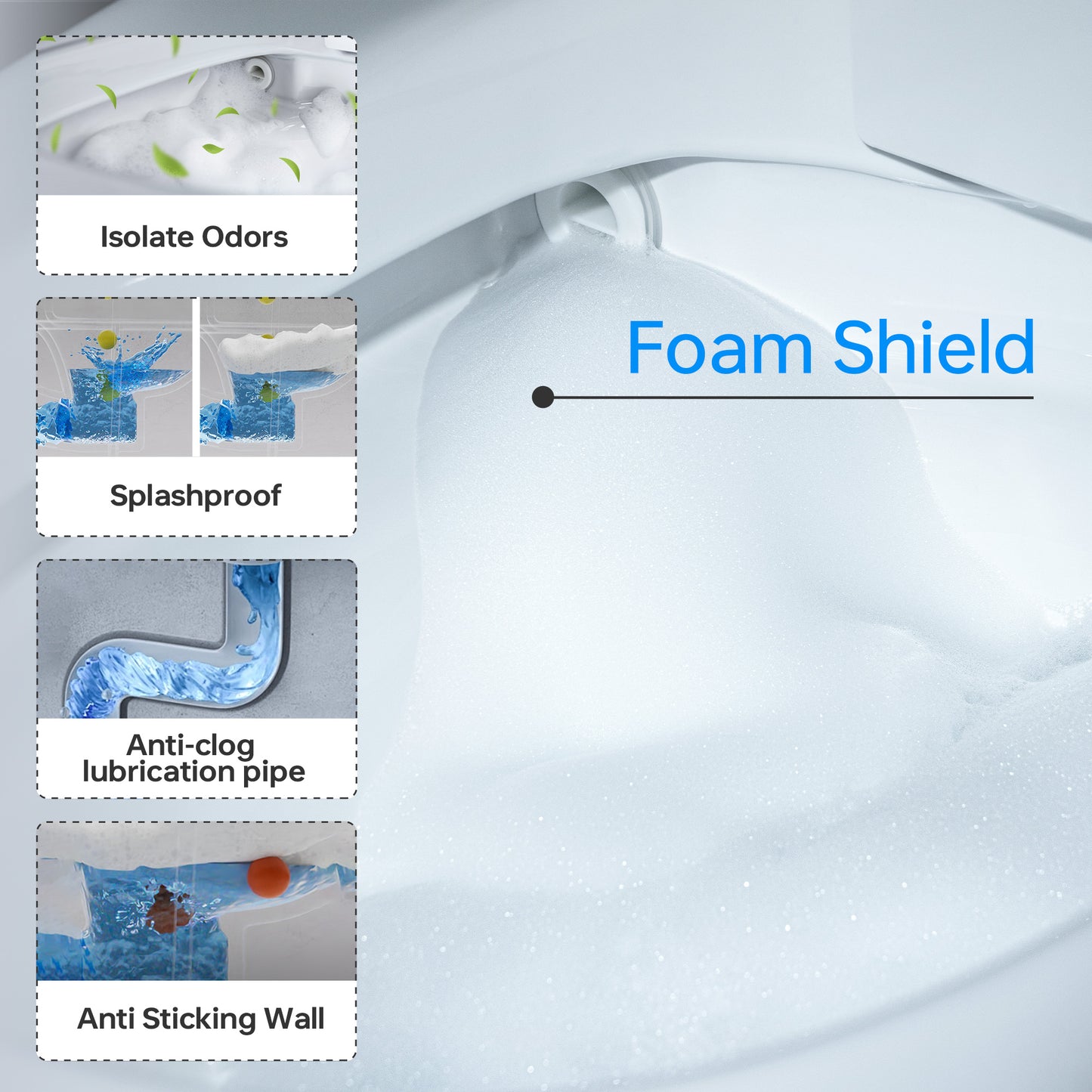 WOODBRIDGE EBT510 | Smart Toilet | Auto Open/Close, Heated Seat | 1000g MaP Flush | 3 Speed Air Dryer