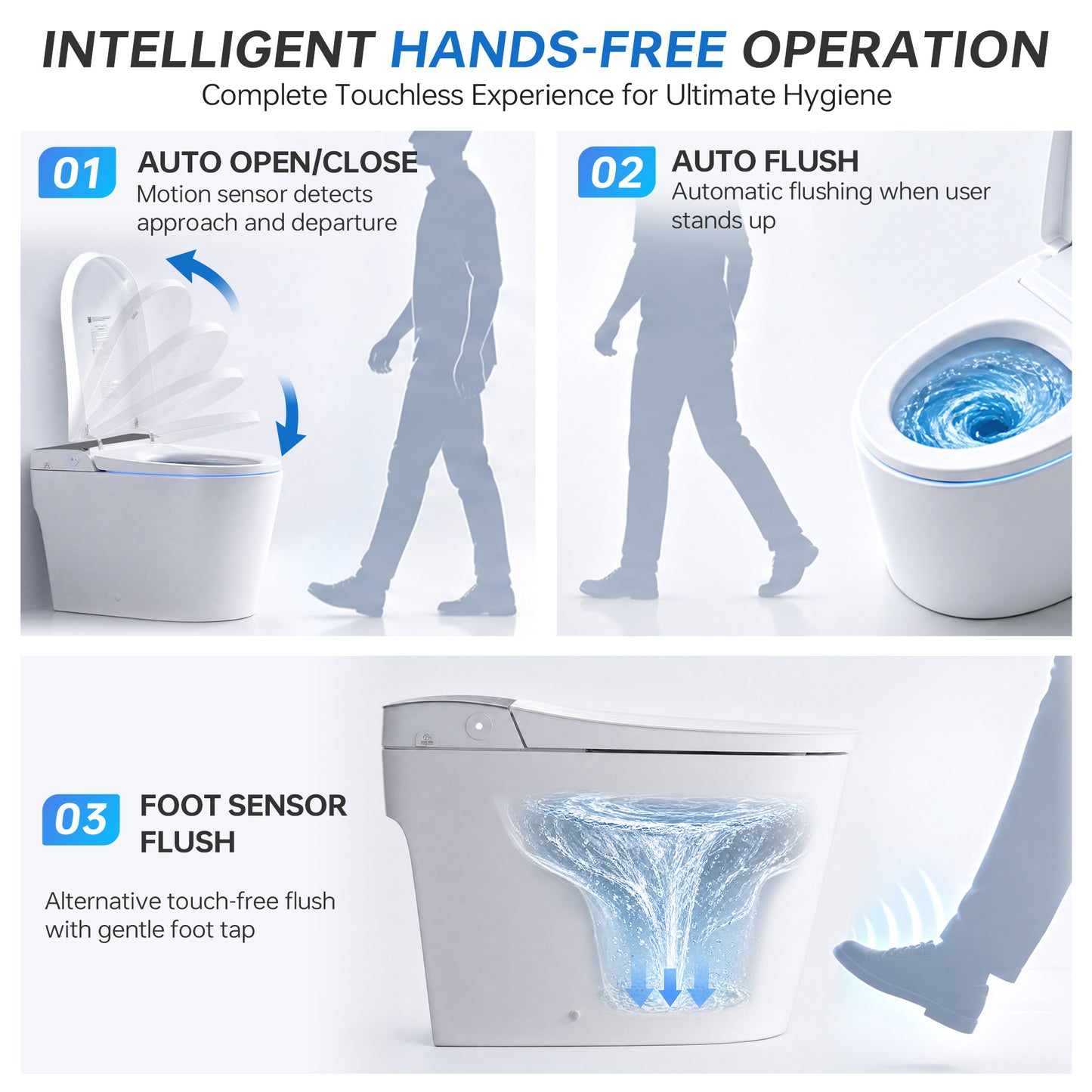 WOODBRIDGE EBT510 | Smart Toilet | Auto Open/Close, Heated Seat | 1000g MaP Flush | 3 Speed Air Dryer
