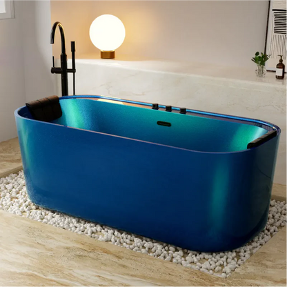Empava EMPV-67DM01 | 67-Inch Acrylic Freestanding Whirlpool Bathtub with Center Drain