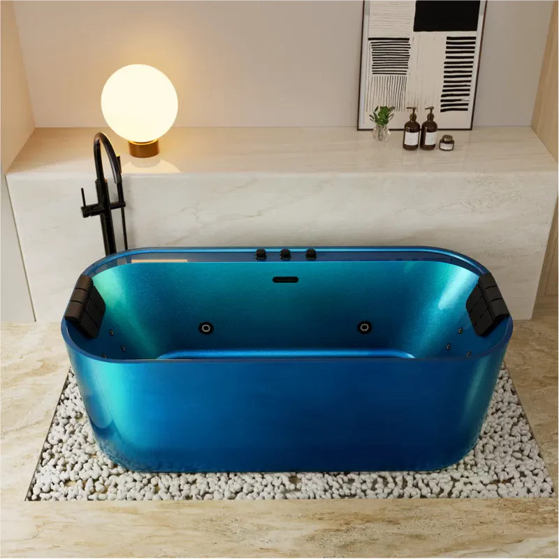 Empava EMPV-67DM01 | 67-Inch Acrylic Freestanding Whirlpool Bathtub with Center Drain