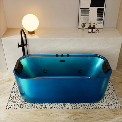 Empava EMPV-67DM01 | 67-Inch Acrylic Freestanding Whirlpool Bathtub with Center Drain
