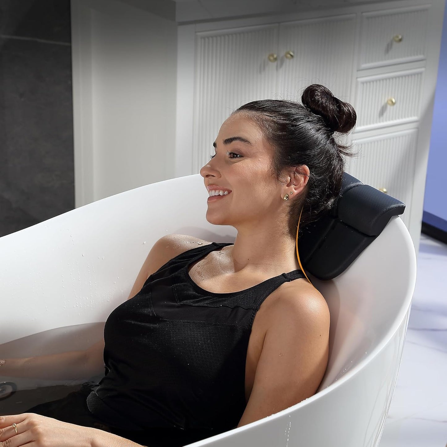Empava EMPV-59AIS36-BN | 59" RIght Drain Single Slipper Whirlpool Tub in Brushed Nickel