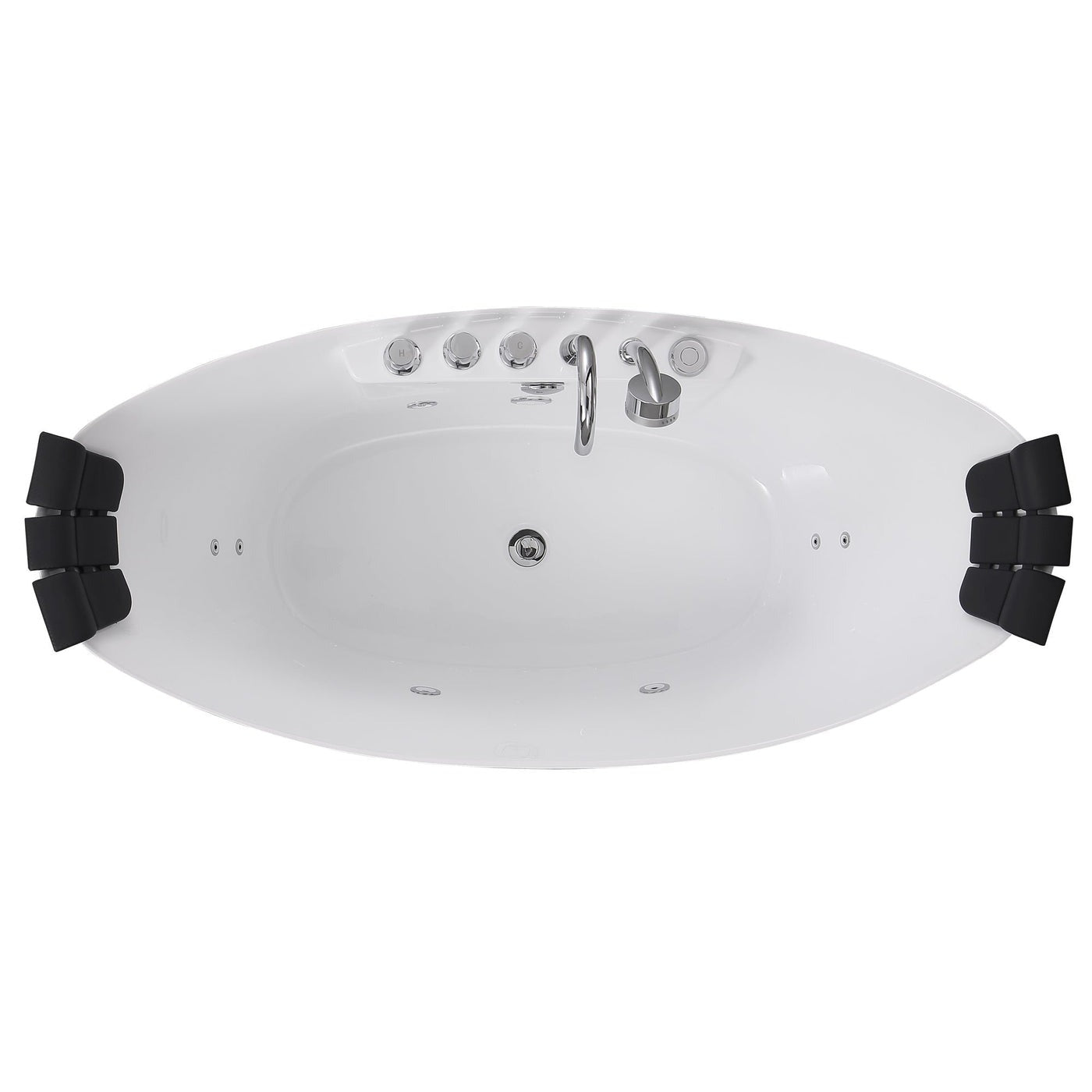 Empava 59" Freestanding Whirlpool Bathtub | 8 Hydro-Massage Jets | EMPV-59AIS11