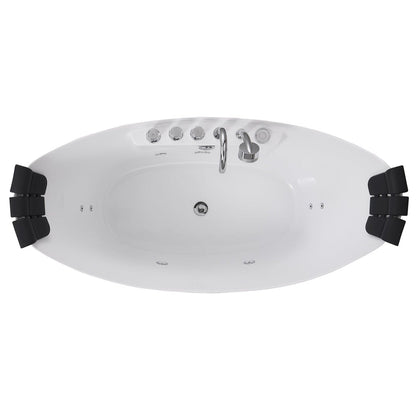 Empava 59" Freestanding Whirlpool Bathtub | 8 Hydro-Massage Jets | EMPV-59AIS11